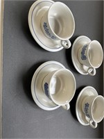 (4) Pfaltzgraff Cups & Saucers - Yorktowne Pattern