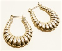 1" Sterling Silver Hoop Earrings 6.7g