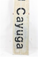 EARLY ORIGINAL CN CAYUGA S/S ALUMINUM SIGN