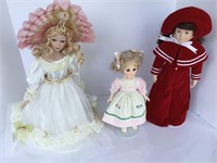 Lot of 3 Collector Dolls w/Stands
