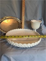 12 inch hobnailed dish was originally a serving