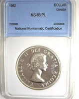 1962 Dollar NNC MS66 PL Canada