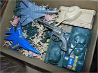 flat full of army men and toys