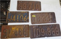 5 Pennsylvania license plates