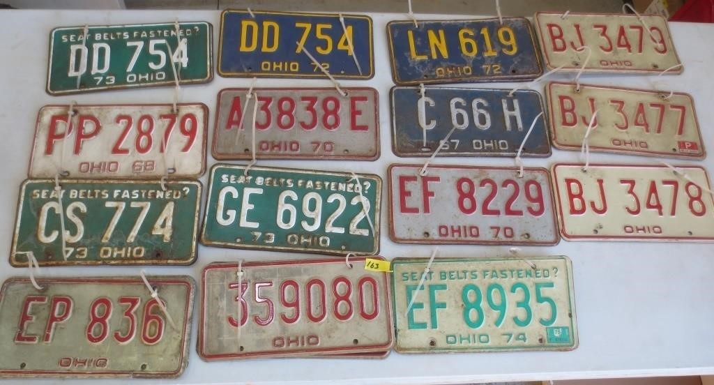 15 pairs of Ohio license plates