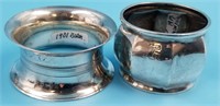 2 sterling silver napkin rings, 32.9 grams