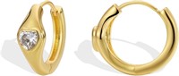 14k Gold-pl. 50ct White Sapphire Hoop Earrings
