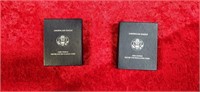 Two 2007 One Ounce Silver Unvirculated Coins