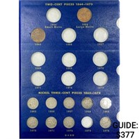 1864-1883 2c, 3c, Shield 5c Coin Book (20 Coins)