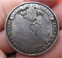 1939 King & Queen Visit to Canada Silver Coin NICE