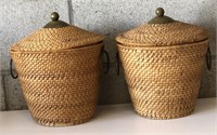 Woven Baskets with Lids