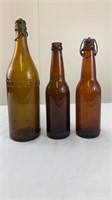 Ft Wayne Centlivre / Berghoff amber beer bottles