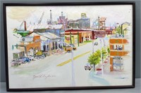 Baltimore Street Scene Oil Painting, Central Ave