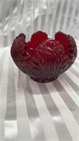 Fenton Art Glass Ruby Candle Rose Bowl Introduced