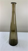 MCM tall smoke art glass vase 19.5"