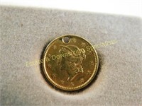 1.64 Grams 1853 $1 Gold Piece Drilled
