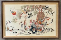 Asian Silk Embroidery Birds