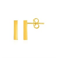 14k Gold Bar Post Earrings