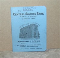 Central Savings Bank savings book circa 1950's