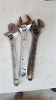3 Crescent wrenches