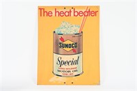 SUNOCO SPECIAL MOTOR OIL "THE HEAT BEATER" SIGN