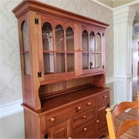 Broyhill Pine Lighted China Cabinet