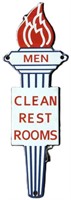 MEN CLEAN RESTROOMS METAL SIGN