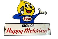 SIGN OF HAPPY MOTORING! ESSO METAL SIGN