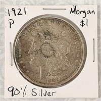 $1 1921 P Morgan Silver Dollar 90%