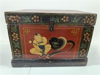 Oriental Trunk, Hand Painted 12 1/2" x 17 1/2"
