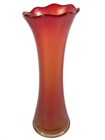 Early Stretched Carnival Glass Swung Vase