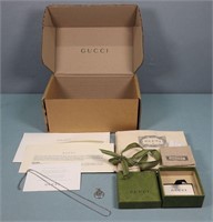 Gucci Sterling Silver Pendant Necklace w/ Box, Bag