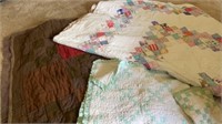 Handmade quilts well used