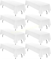8 Pack 90 x 133 Inch Tablecloth  White