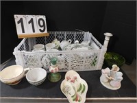 Crate w/ Plates ~ Cups ~ Saucers