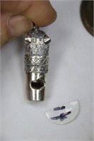 925 silver whistle in shape of a lions head