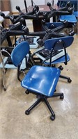 9 Rolling Blue Chairs