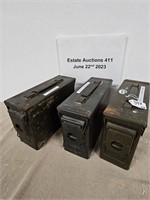 (3) Empty Metal Ammo Cans
