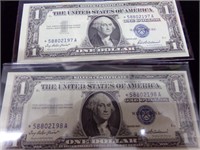 2-1957 Silver certificates star notes consecutive#