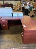Cherry L-Shape Desk with Right Return
