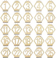 Wooden Wedding Table Numbers 1-25 with Holder