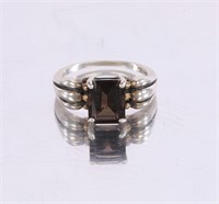 Sterling Silver Ring w/ Smokey Quartz Stone