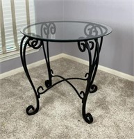 Iron and Glass Side Table