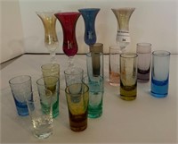 17 pcs Colorful Glassware