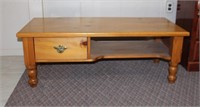 House of Brougham pine coffee table with double