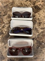 3 Calvin Klein sunglasses with cases