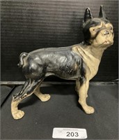 Antique Boston Terrier Die Cast Door Stop.