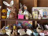 2 Shelves of Easter Decorations