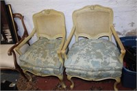 2pc French Can back Arm Chairs