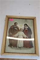 Religious LItho Joseph, Mary, Jesus